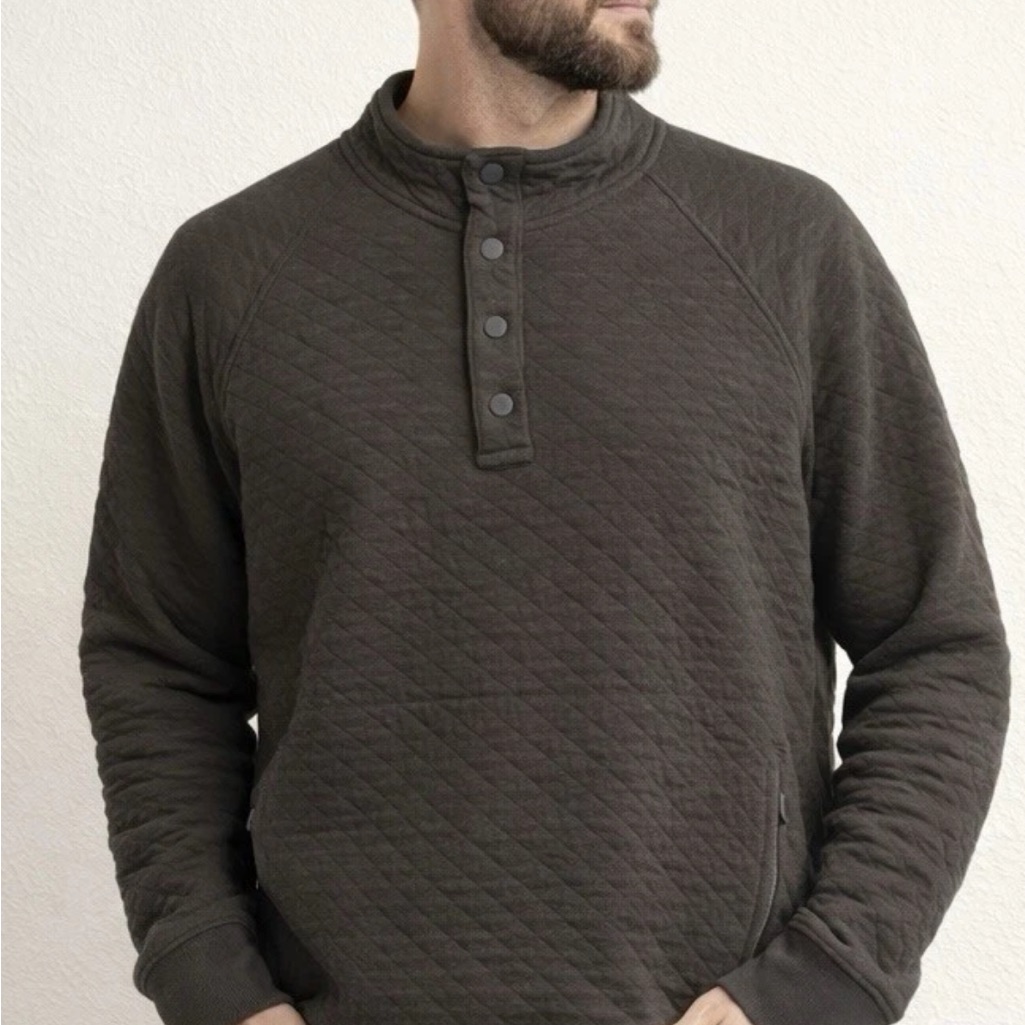 Quilted Brown Pullover Sweater